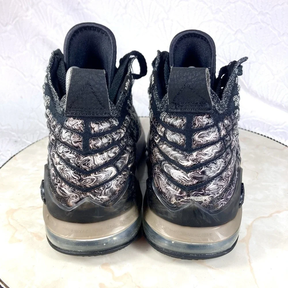 Nike Lebron 17 High Top Basketball Shoes Youth 5.5 Black Gray Athletic Sneakers